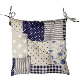 Подушка на стілець 40х40 Печворк синій Господиня Прованс (031604), Колір: синій, Розмір: 40x40