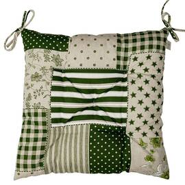Подушка на стілець 40х40 Печворк зелений Господиня Прованс (031612), Колір: зелений, Розмір: 40x40