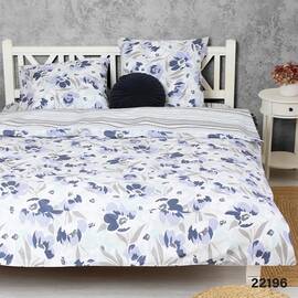 Постільна білизна 22196 ранфорс 175х210 Вілюта, Розмір: двоспальний 175х210, Основний колір: блакитний