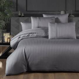 Постільна білизна First Сhoice сатин люкс 200х220, Розмір: двоспальний євро 200х220, Основний колір: сірий