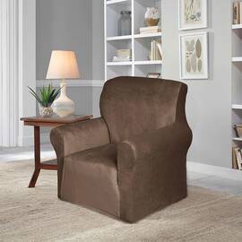 Чехол на кресло какао велюр Love you, Цвет: шоколадный, Размер: чеxлы для кресел