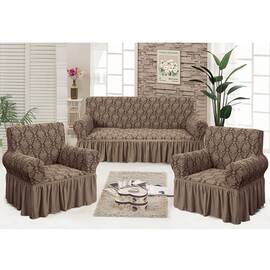 Комплект чехлов для мебели какао жк Love you, Цвет: бежевый, Размер: комплект (диван + 2 кресла)