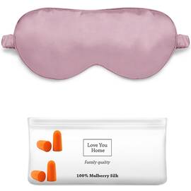 Набір для сну (маска, чех, беруші) темно-рожевий Love you