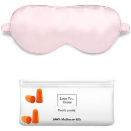 Набір для сну (маска, чех, беруші) рожевий Love you, Колір: рожевий