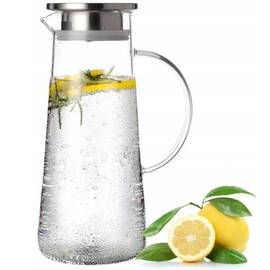 Графін скляний зі сталевою пробкою та ручкою 1,2 л Kamille (9033)