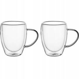 Набір чашок 350 мл з двошарового скла 2шт Kamille (9009)