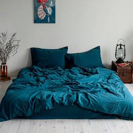 Постільна білизна La Modno 200х220 STONEWASHED BLUE (200294), Розмір: двоспальний євро 200х220, Основний колір: блакитний