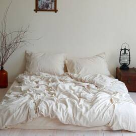 Постельное белье La Modno 2шт(160х220) STONEWASHED CREAM (200303), Размер: семейный 2шт(160x220), Основной цвет: кремовый