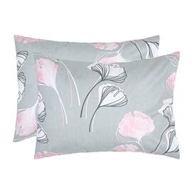 Наволочка бязева Home Line 50х70 (2 шт.) ГІНКО БІЛОБА сіро-рожева (173303), Колір: сірий, Тип: наволочки, Розмір: 50x70