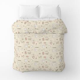 Підковдра бязевий Home Line 145х215 КОТЯЧА РАДІСТЬ пісочно-рожевий (175861), Колір: коричневий, Тип: підковдри, Розмір: 143x215