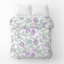 Простирадло бязеве Home Line 145х215 ВЕСНЯНИЙ ВЕЧІР лілово-ментолова (173858), Колір: зелений, Тип: простирадла, Розмір: 145x215