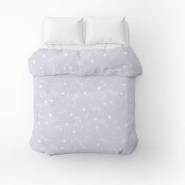 Простирадло бязевое Home Line 150х215 ВОЛОШКИ білі на лавандовому (165396), Колір: бузковий, Тип: простирадла, Розмір: 150x215