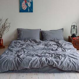 Постельное белье La Modno 160х220 STONEWASHED GRAY (200306), Размер: полуторный 160х220, Основной цвет: серый