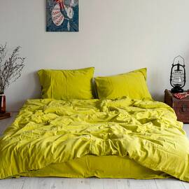 Постільна білизна La Modno 200х220 STONEWASHED LIME (200314), Розмір: двоспальний євро 200х220, Основний колір: салатовий