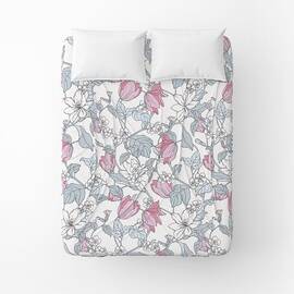 Простирадло бязеве Home Line 145х215 ВЕСНЯНИЙ ВЕЧІР сіро-рожеве (173550), Колір: рожевий, Тип: простирадла, Розмір: 145x215