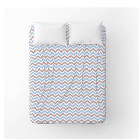 Простынь бязевая Home Line 150х215 ЗІГ ЗАГ голубо-коричневая (175858), Цвет: голубой, Тип: простыни, Размер: 150x215