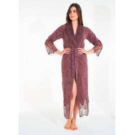 Халат велюровый женский NUSA ns 0497 gul kurusu (m), Цвет: бордовый, Размер: M