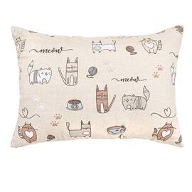 Подушка декоративна Home Line 35Х50 КІТ НА КУХНІ пісочний (175279), Колір: коричневий, Розмір: 35x50