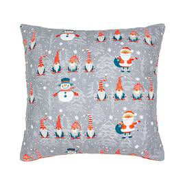 Подушка декоративна Home Line 40Х40 ГНОМИ сірий/оранжевий двостороння (178509), Колір: помаранчевий, Розмір: 40x40