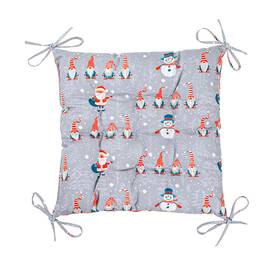 Подушка на стілець Home Line 40Х40 ГНОМИ сірий/оранжевий двостороння (178513), Колір: помаранчевий, Розмір: 40x40