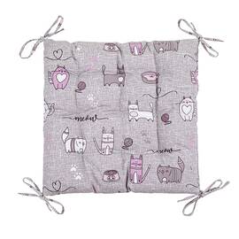 Подушка на стул Home Line 40Х40 КІТ НА КУХНІ серо-сиреневая (175286), Цвет: сиреневый, Размер: 40x40