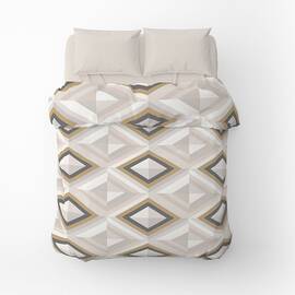 Полуторный комплект Home Line Бязь 145х214 (1 нав 50х70) КАЛЕЙДОСКОП бежево-графітовый/гл.перламутр. (174455), Размер: полуторный 145х210, Основной цвет: бежевый