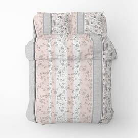 Полуторный комплект Home Line Бязь 145х214 (1 нав 50х70) ЗАТИШОК серо-розовый (173516), Размер: полуторный 145х210, Основной цвет: серый