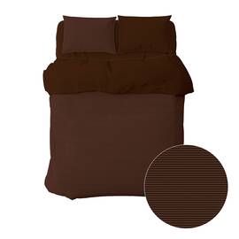 Постельный комплект Home Line Сатин семейный страйп 0.2Х0.2 коричневый (семейный) (169209), Размер: семейный 2шт(160x220), Основной цвет: коричневый