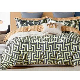 Постельный комплект Home Line сатин-твилл МЕАНДР (семейный) (171772), Размер: семейный 2шт(160x220), Основной цвет: зеленый