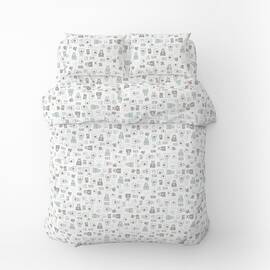 Постельное белье Home Line полуторное поплин (1 нав 50х70) ТЕДДІ кофейно-ментоловый (173780)