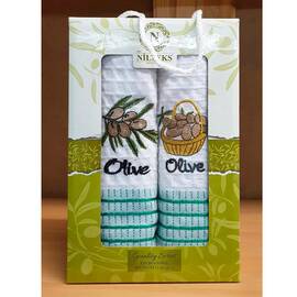 Кухонные вафельные полотенца 50х70 2шт. Olive Nilteks (19989)