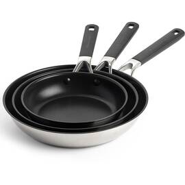 Набор сковородок KitchenAid CSS, 20+24+28 см с керамическим покрытием (CC005708-001), Цвет: черный, Тип: набор сковородок, Форма: круглая, Диаметр (см): 20/24/28