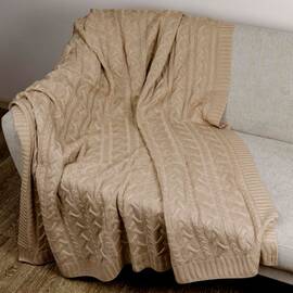 Плед 130х170 Hit Kosa-01 бежевый Прованс (033722), Цвет: бежевый, Размер: 130x170