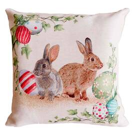 Подушка декоративна 45х45 Пара зайців з писанками Веснянка Прованс (034270)