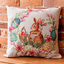 Подушка декоративна 45х45 Зайчата в виночку Злагода Прованс (034260)