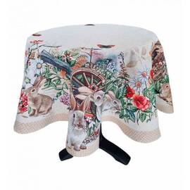 Скатерть круглая D-180 Alicia Прованс (034151), Тип: скатерти, Цвет: коричневый, Форма скатерти: круглая, Размер: Ø180