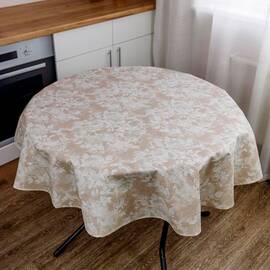 Скатерть пятноустойчивая Симфони D-180 Алюр беж Прованс (033845), Тип: скатерти, Цвет: бежевый, Форма скатерти: круглая, Размер: Ø180