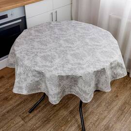 Скатерть пятноустойчивая Симфони D-180 Версаль Прованс (033818), Тип: скатерти, Цвет: серый, Форма скатерти: круглая, Размер: Ø180