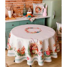 Скатерть круглая D-180 Злагода Прованс (034143), Тип: скатерти, Цвет: коричневый, Форма скатерти: круглая, Размер: Ø180