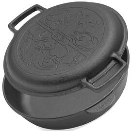 Сковорода чугунная с чугунной крышкой- сковородой 240х60 мм Monolith Brizoll (M2460U-2), Цвет: черный, Тип: сковорода, Форма: круглая, Диаметр (см): 24