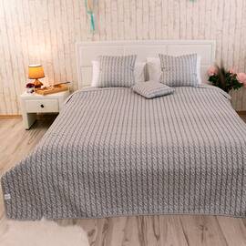 Покрывало 212х240 микрофайбер Grey Braid Руно (Р329.52_Grey Braid), Цвет: серый, Размер: 212x240