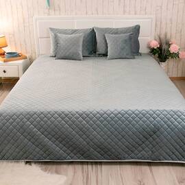 Покрывало 180х220 велюр Dark Grey ромб Руно (340.55_Dark Grey ромб), Цвет: антрацитовый, Размер: 180x220