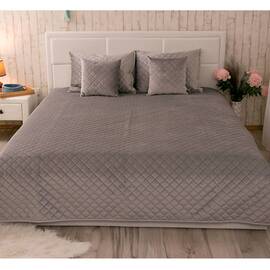 Покрывало 220х240 велюр Grey ромб Руно (330.55_Grey ромб), Цвет: серый, Размер: 220x240