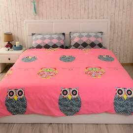 Пододеяльник 175х215 сатин Owl Руно (58.137_Owl), Цвет: коралловый, Тип: пододеяльники, Размер: 175x215