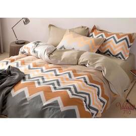 Постільна білизна 710 сатин твілл 200х220 (70х70), Розмір: двоспальний євро 200х220, Основний колір: бежевий