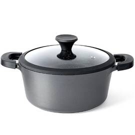 Каструля зі скляною кришкою 2,5 л індукція БІОЛ (К301РС), Тип: каструля, Об'єм: 2,5 л, Колір: сірий