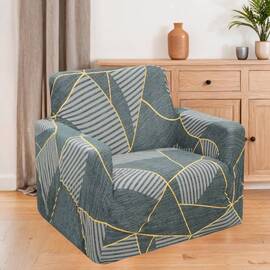 Чохол на крісло універсальний трикотажний без оборки .036 Love you, Основний колір: антрацитовий, Розмір: чохли для крісел