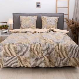 Постільна білизна 24258 ранфорс 200х220 Вілюта, Розмір: двоспальний євро 200х220, Основний колір: бежевий