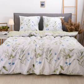 Постільна білизна 24259 ранфорс 200х220 Вілюта, Розмір: двоспальний євро 200х220, Основний колір: зелений