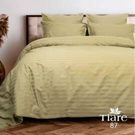 Постельное белье 87 сатин-страйп 143х210 (50x70) Вилюта, Размер: полуторный 145х210, Основной цвет: зеленый